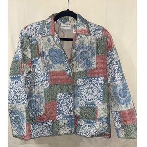 Alfred Dunner Quilted Jacket Patchwork 100% Silk